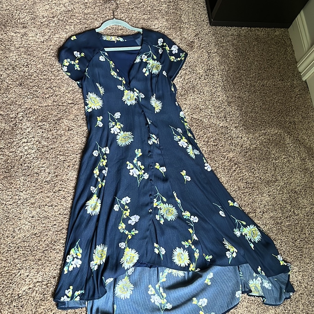 Medium Navy Free People floral high low dress